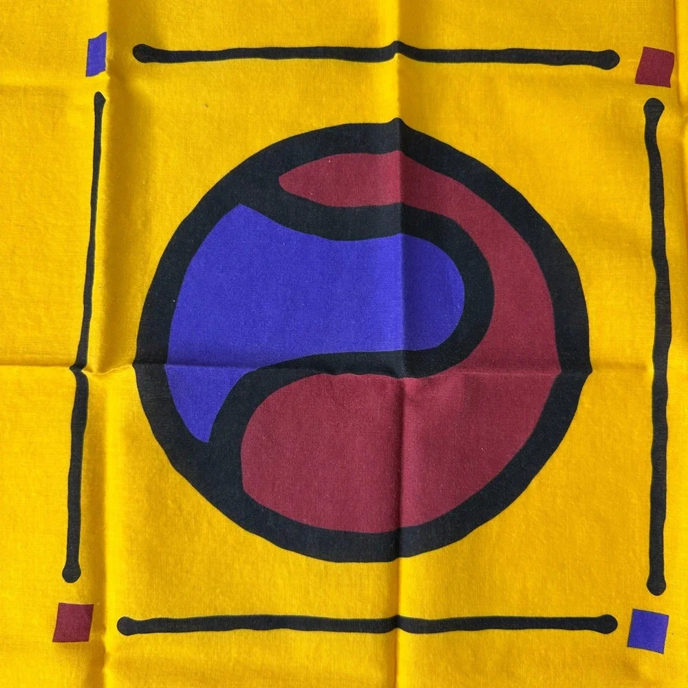 Vtg Pecos River Bandana Scarf Aon Consulting Yellow 20.5